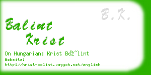 balint krist business card